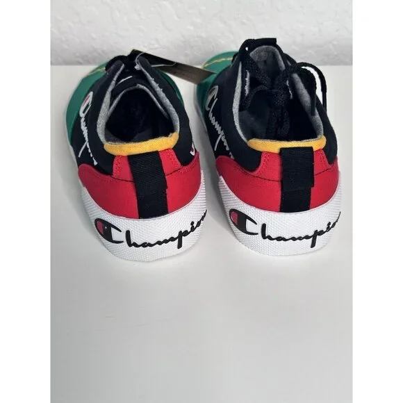 Champion Men's Swipe Colorblock Black & Multi Canvas Shoes Size 7 NEW CP101171Y